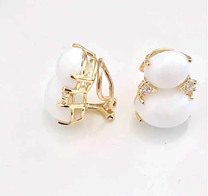 18Karat Medium GUM DROP™ Earrings with Pearls and Diamonds